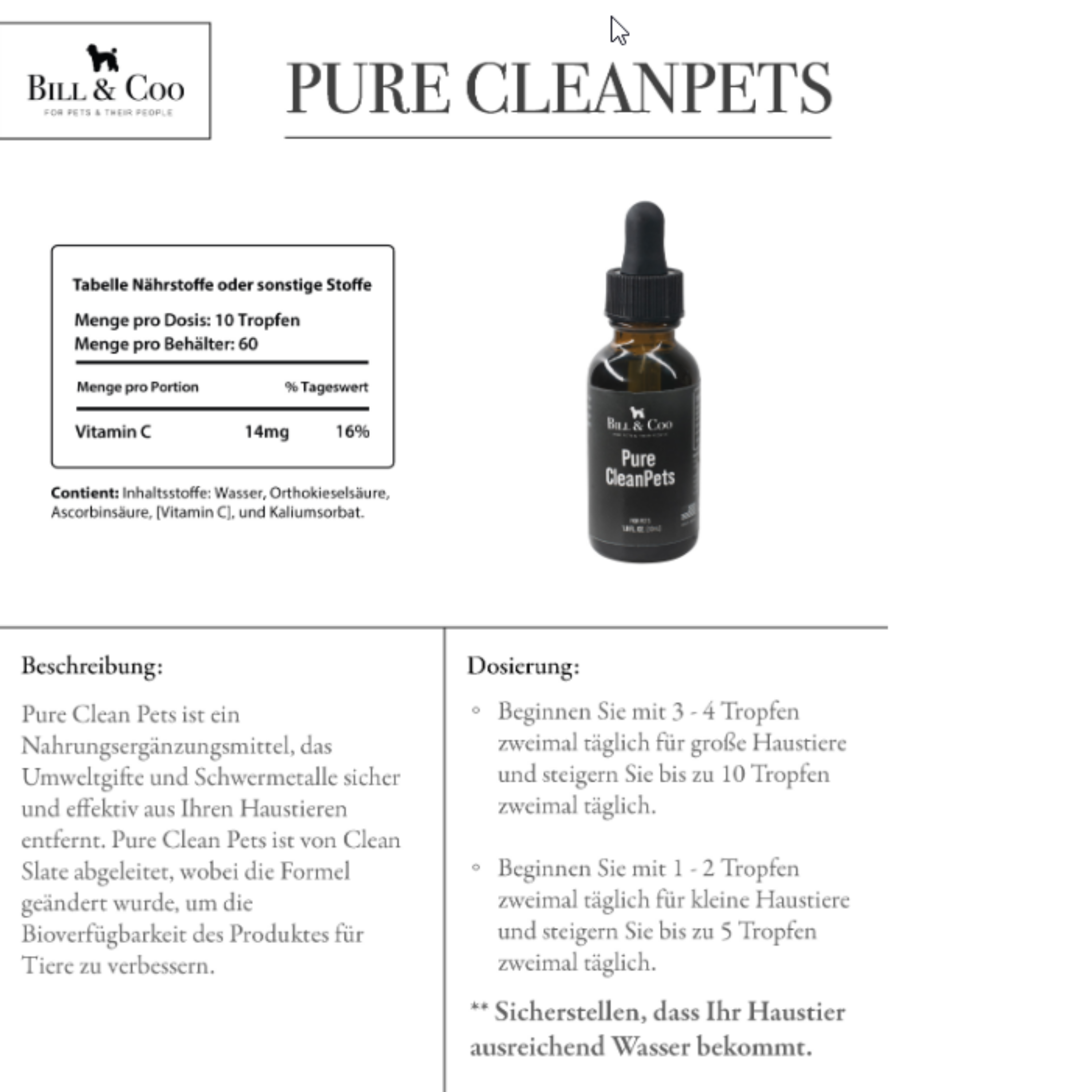 BILL & COO Pure Clean Pet